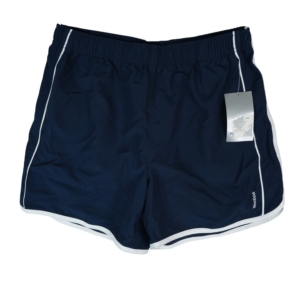 Vintage Reebok Athletic Shorts Women XL Navy Blue Retro Dolphin Hem Y2K 2004